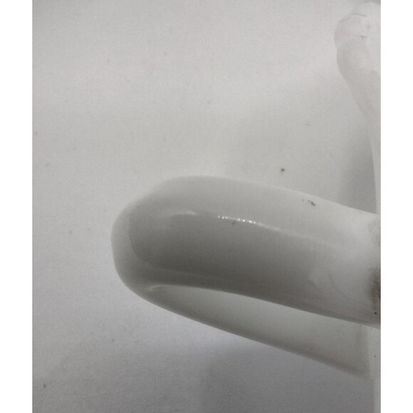 Candy Tray Hobnail Milk Glass Ruffle Trim Custard Dish Dove Detail Vintage Pair - Picture 10 of 13